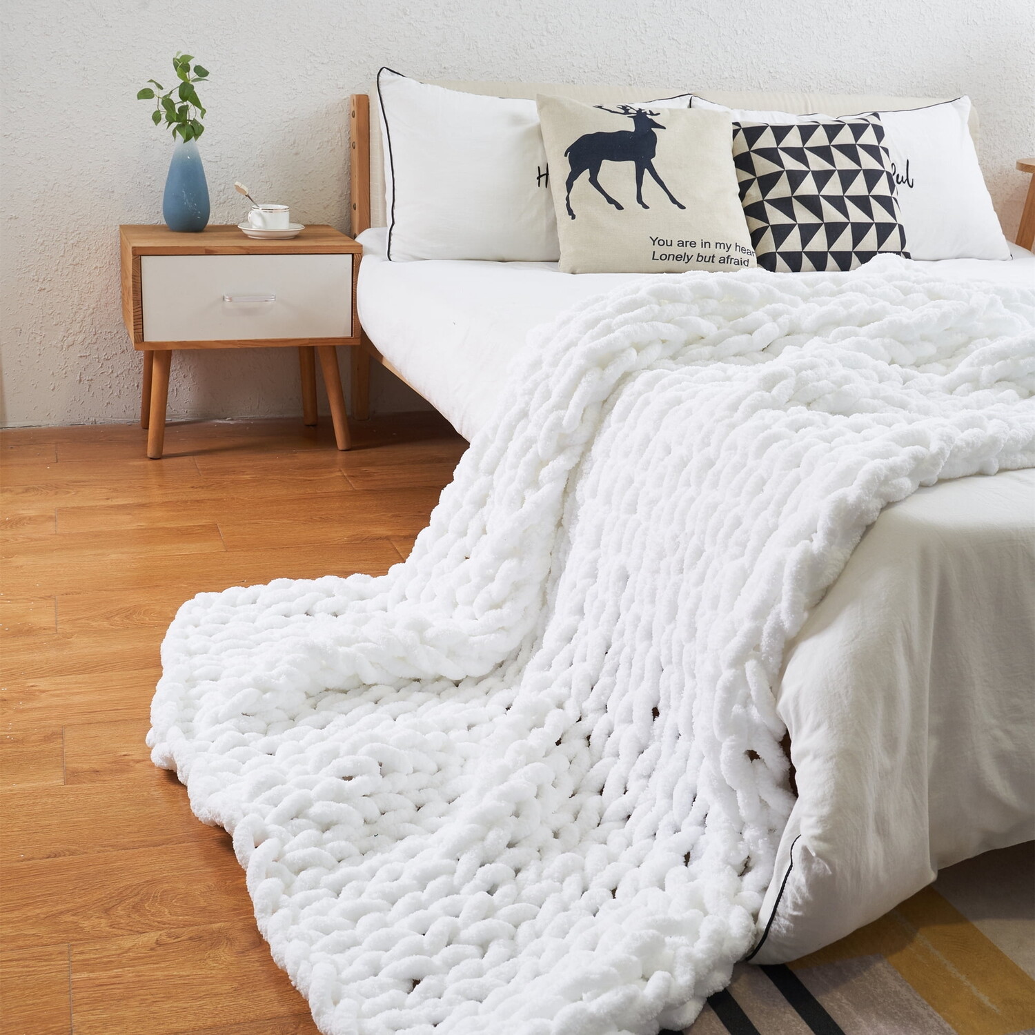 

Одеяло плотной вязки Modenna 50 x 60 дюймов, белый