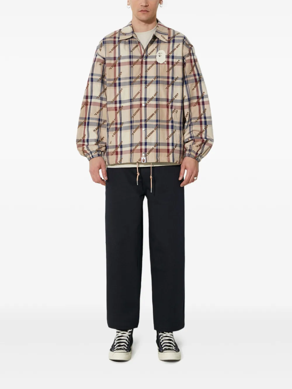 

Клетчатая куртка с логотипом A BATHING APE, нейтральный
