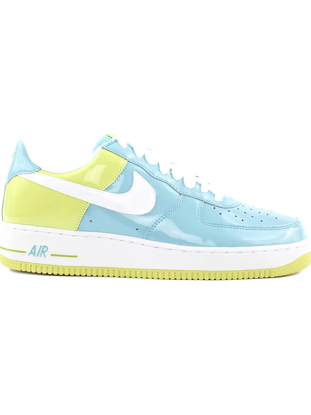 Кроссовки Air Force 1 Premium «Белые/атомно-зеленые» Nike, синий — фото 2