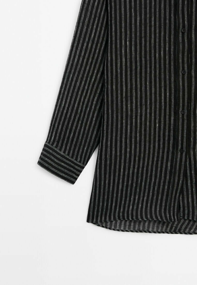 

Блузка на пуговицах Striped Massimo Dutti, черная