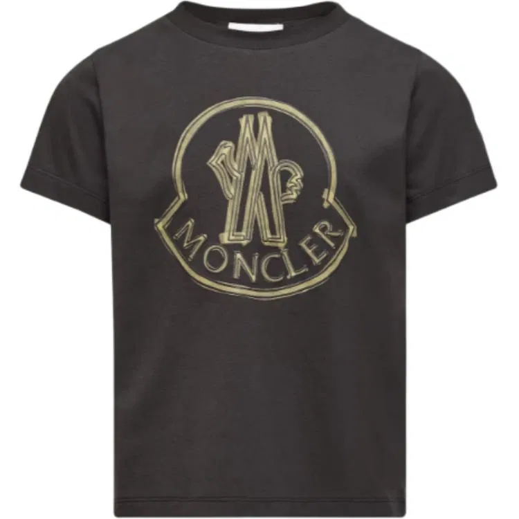 Футболка Scribble Logo из хлопка, детская Moncler, Black