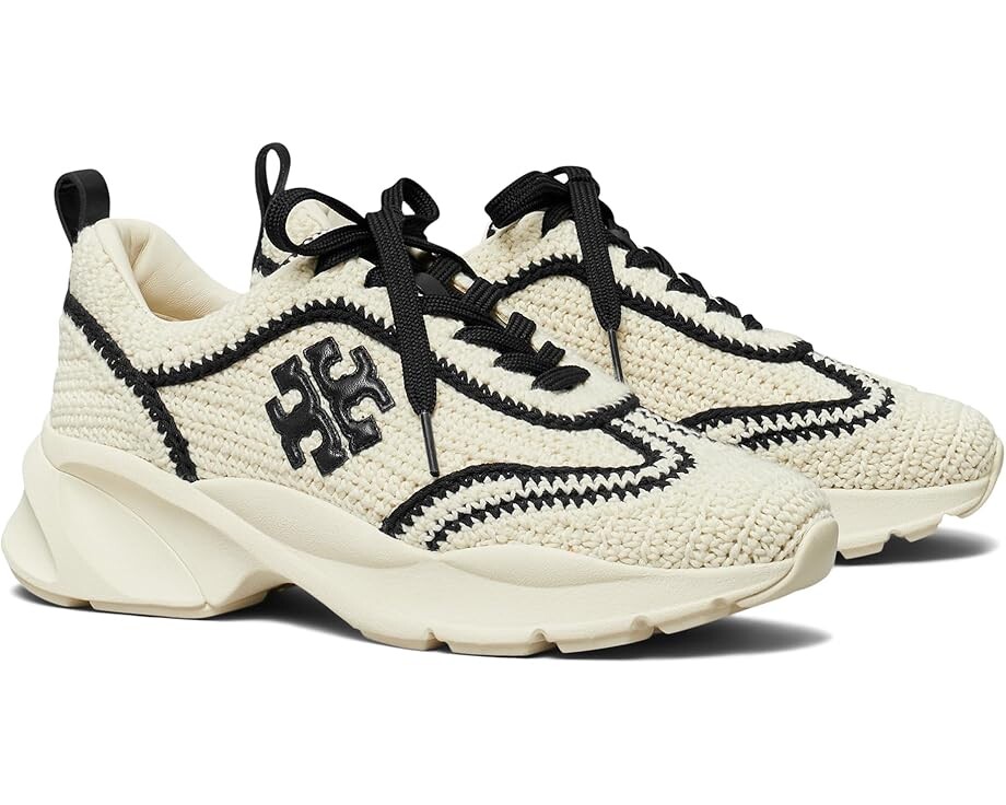 

Кроссовки Tory Burch Good Luck Crochet Trainer, цвет New Ivory/Perfect Black