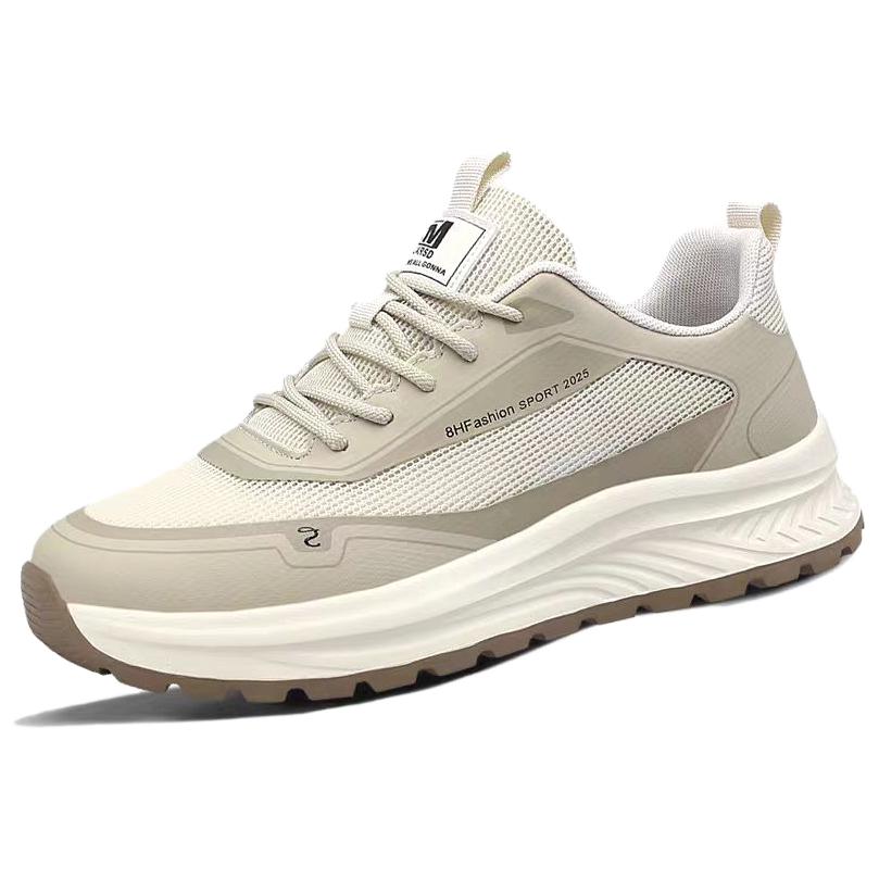 

Мужские повседневные низкие кроссовки с противоскользящей подошвой, износостойкие, дышащие, увеличивающие рост Devanro, бежевый