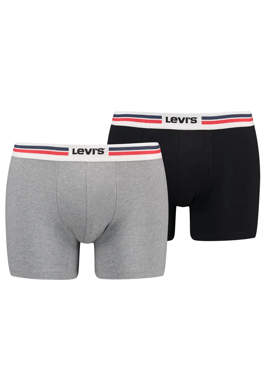 

Боксеры Levi's (2 шт. в упаковке), с широким поясом с логотипом, серый