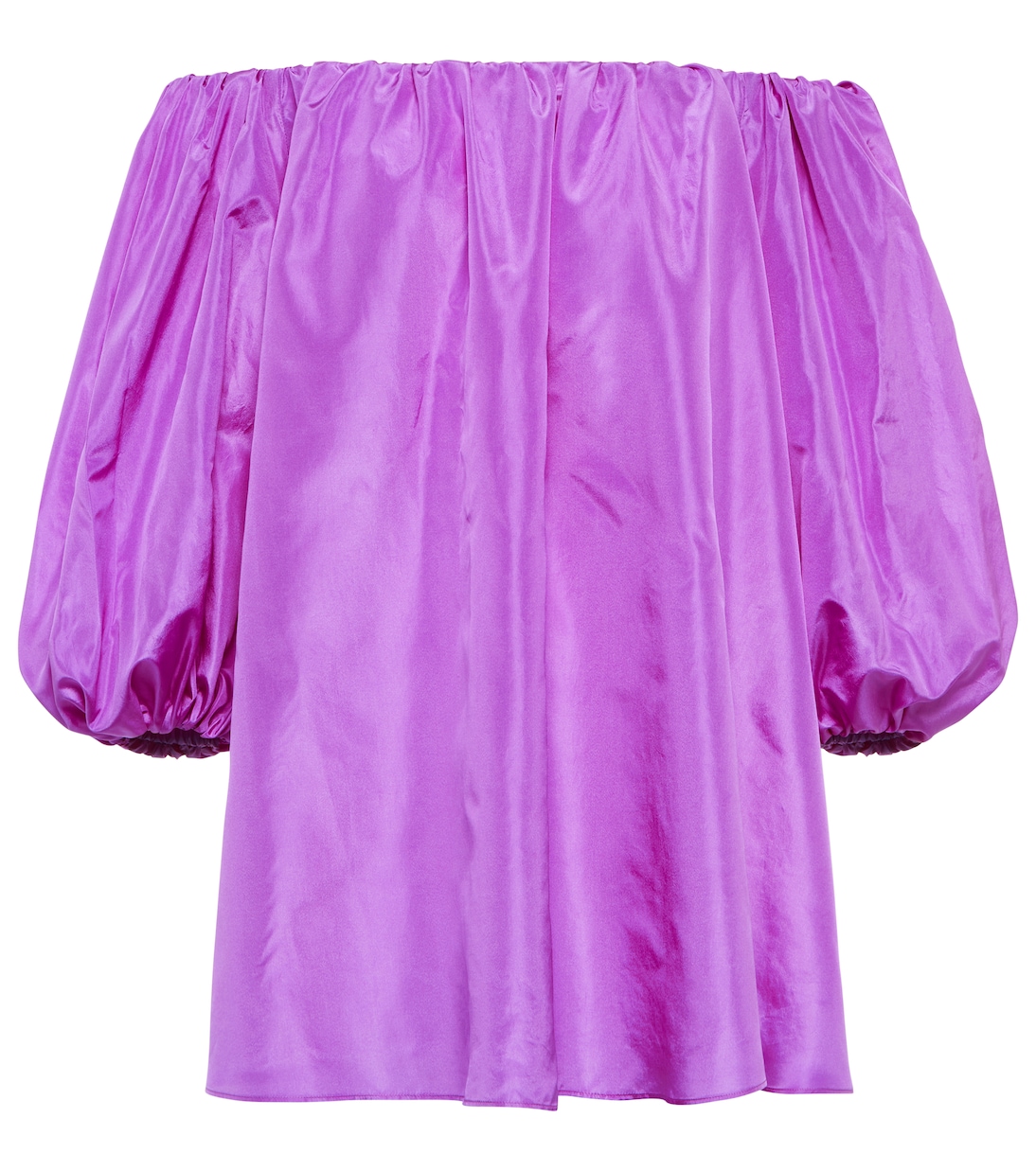 

Топ из шелковой тафты с открытыми плечами Valentino, Amethyst Orchid