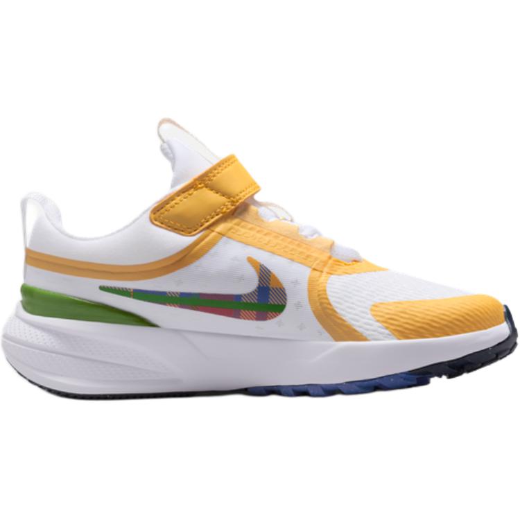 Кроссовки для бега Star Runner 5 Rebound Breathable Support с низким верхом для детей от 3 до 7 лет Nike, белый/желтый — фото 2