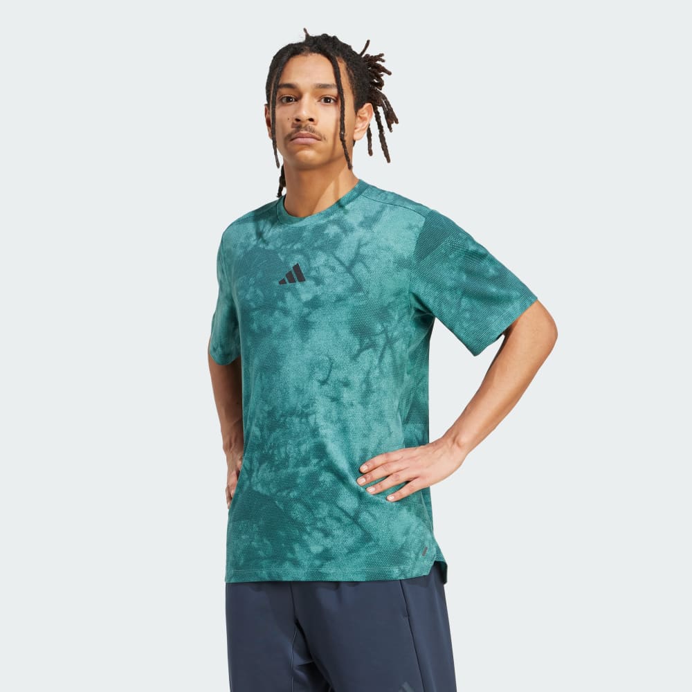 

Спортивная футболка Adidas Power Graphic Tee, цвет Powder Teal/Preloved Teal/Aurora Ivy
