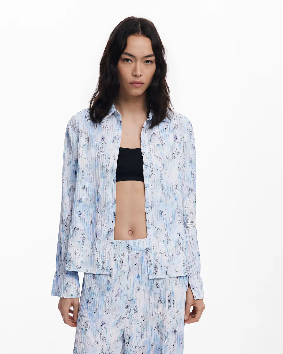 

Женская эластичная блуза с плиссировкой Desigual, синий