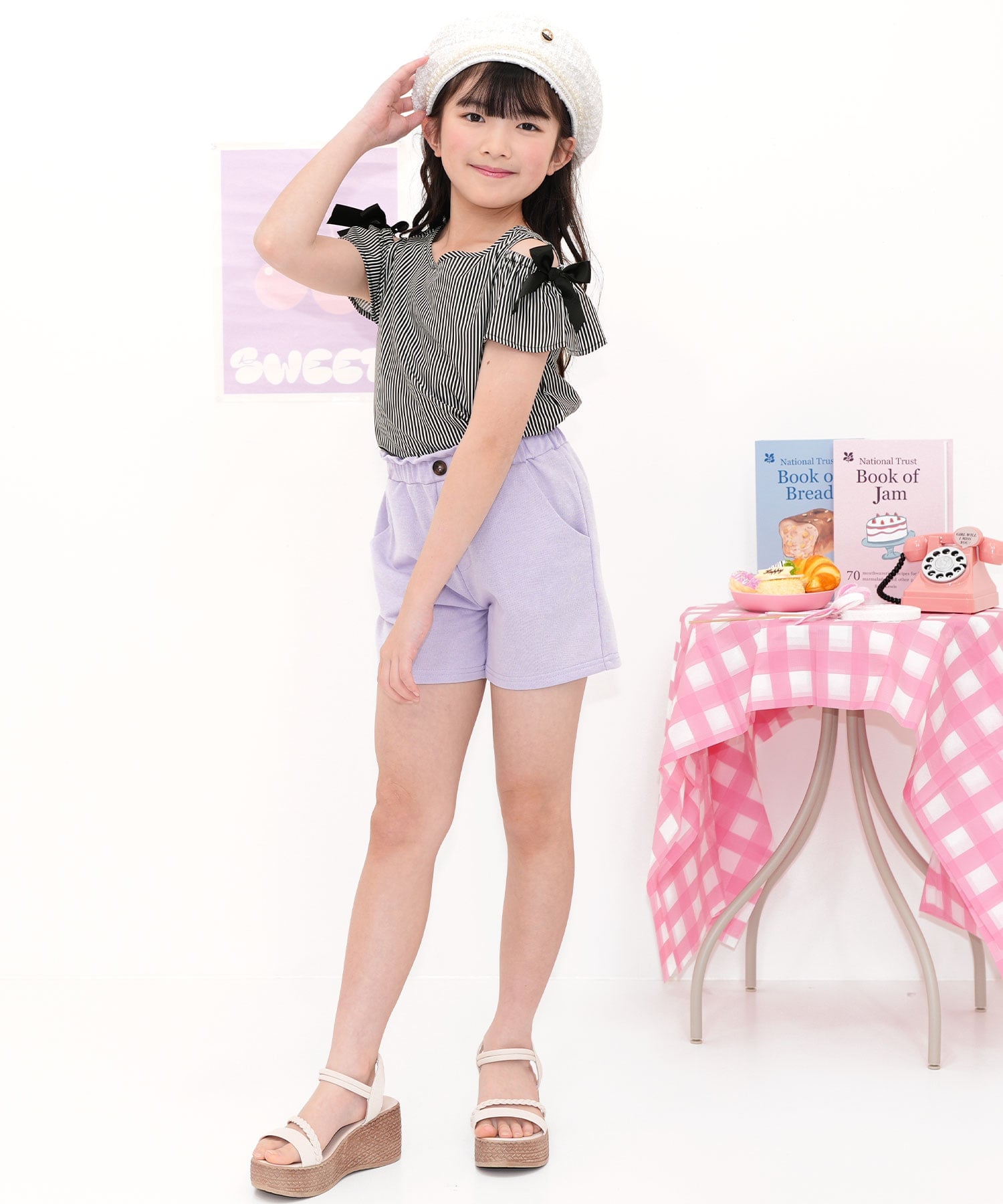 Детские шорты Bee Kids для девочек с карманами, лентой и эластичным поясом Bee, Coral — фото 2