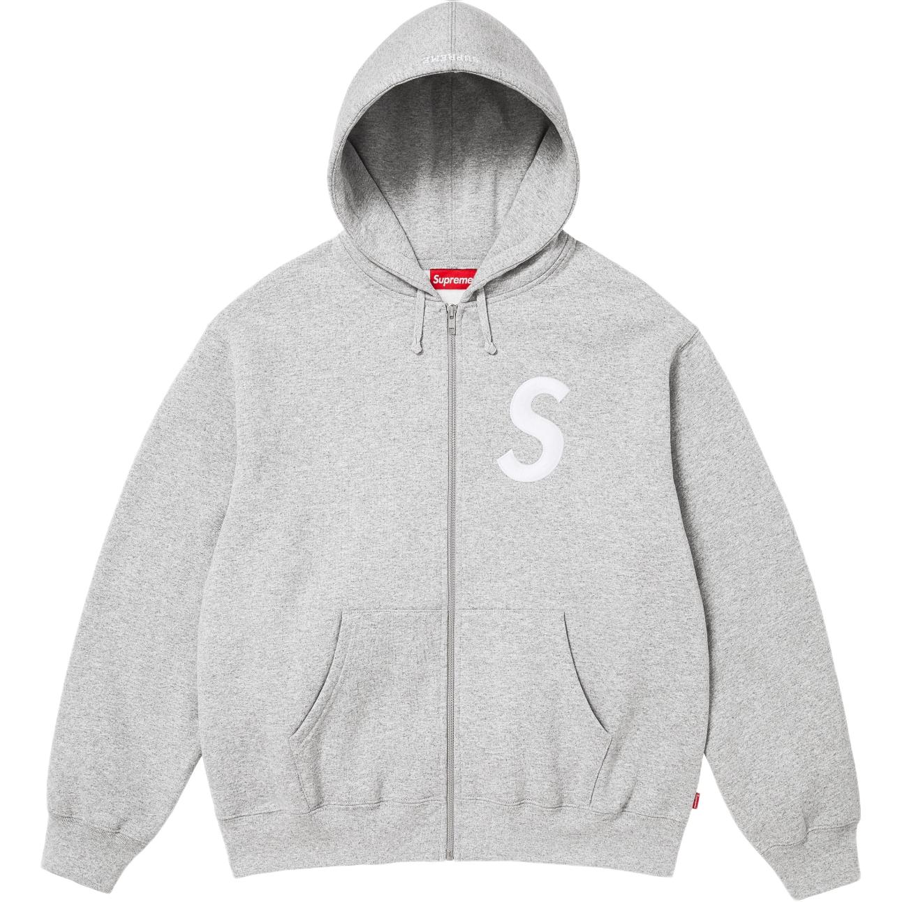 

Футболка с логотипом s и капюшоном унисекс Supreme, серый