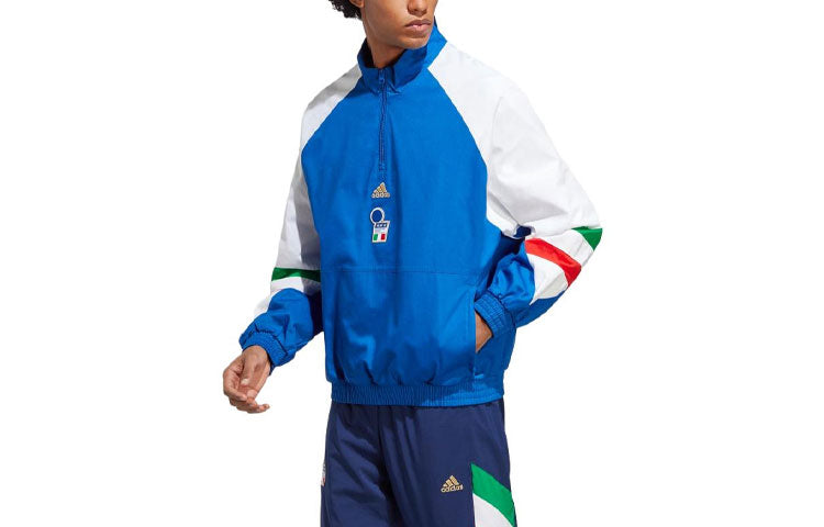 Свитер adidas Italy Icon Jacket Asia Sizing 'Royal Blue' — фото 3