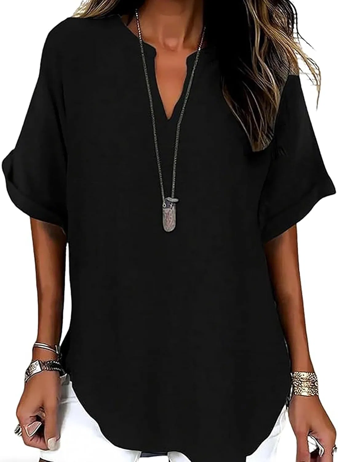 Женская футболка с коротким рукавом, однотонная, 95% хлопок 5% спандекс, Black