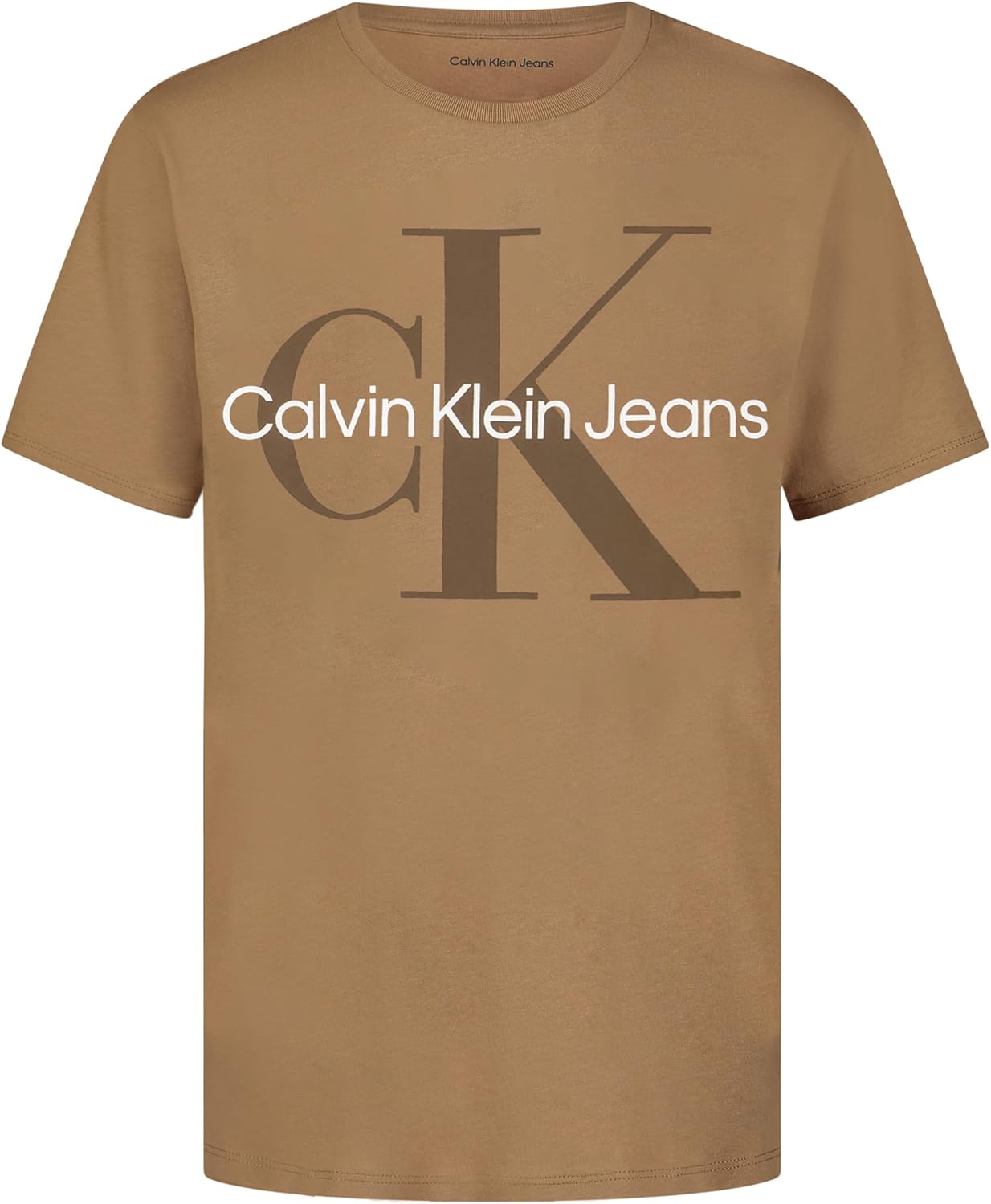 

Футболка Calvin Klein Boys с коротким рукавом и круглым вырезом, мягкая, удобная, свободного кроя., Mono Tiger'S Eye