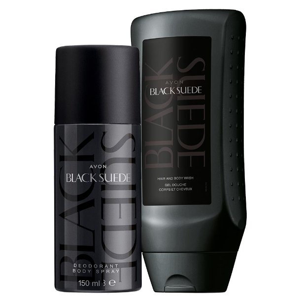 

НАБОР ИЗ 2 КОСМЕТИЧЕСКИХ ГЕЛЕЙ + ДЕЗОДОРАНТ AVON BLACK SUEDE