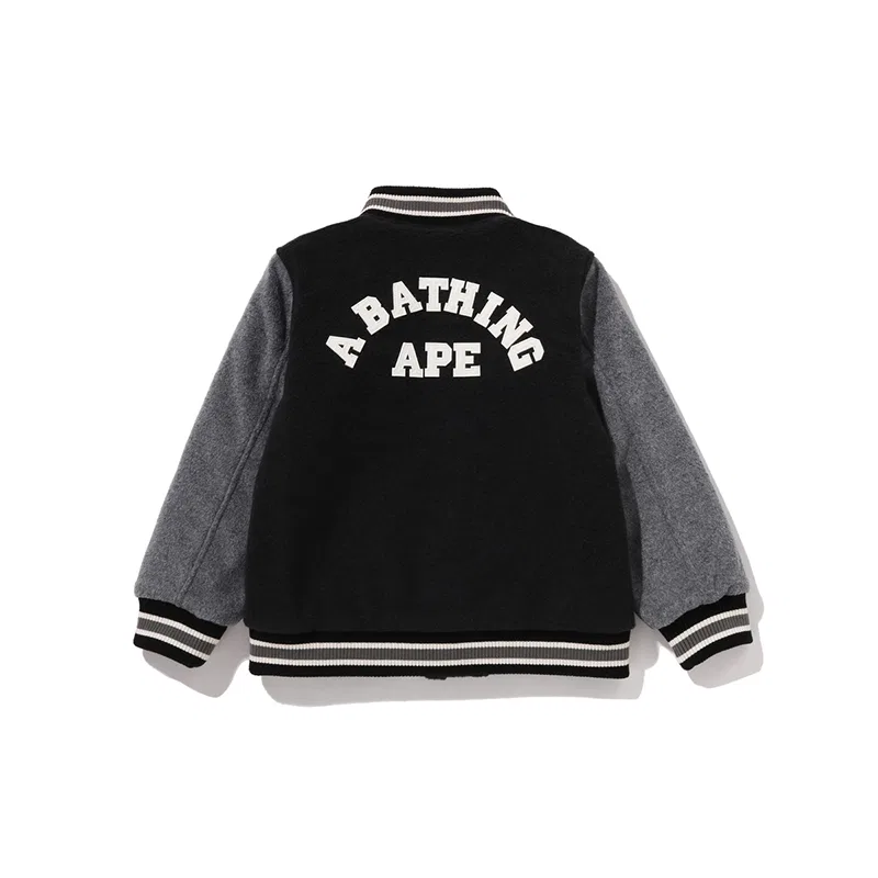 Бейсбольная куртка A BATHING APE для детей 3-7 лет, черная — фото 4