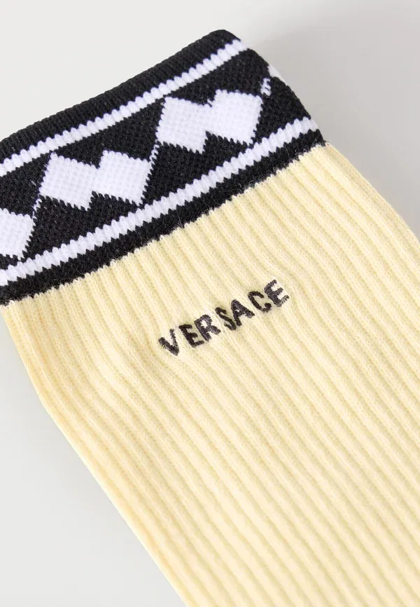 Носки спортивные средней высоты Versace, бледно-желтый/черный — фото 3