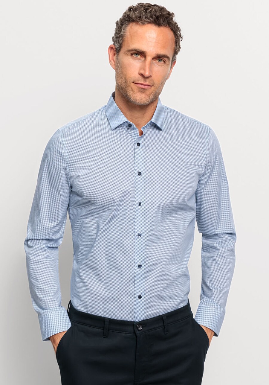 

Рубашка делового кроя Slim Fit OLYMP, синий