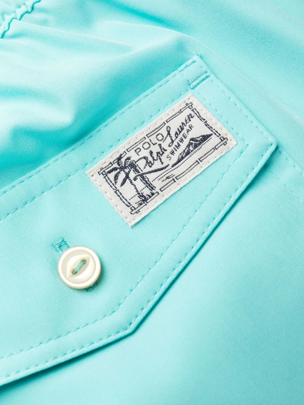 Плавки-шорты с кулиской и нашивкой-логотипом POLO RALPH LAUREN, синий — фото 3