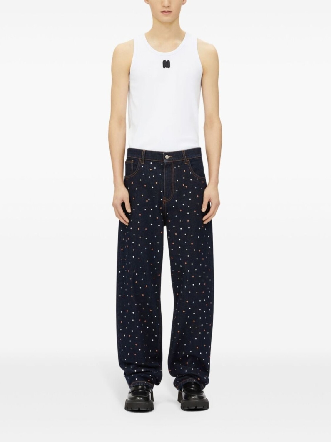 

MSGM джинсы с заклепками, синий