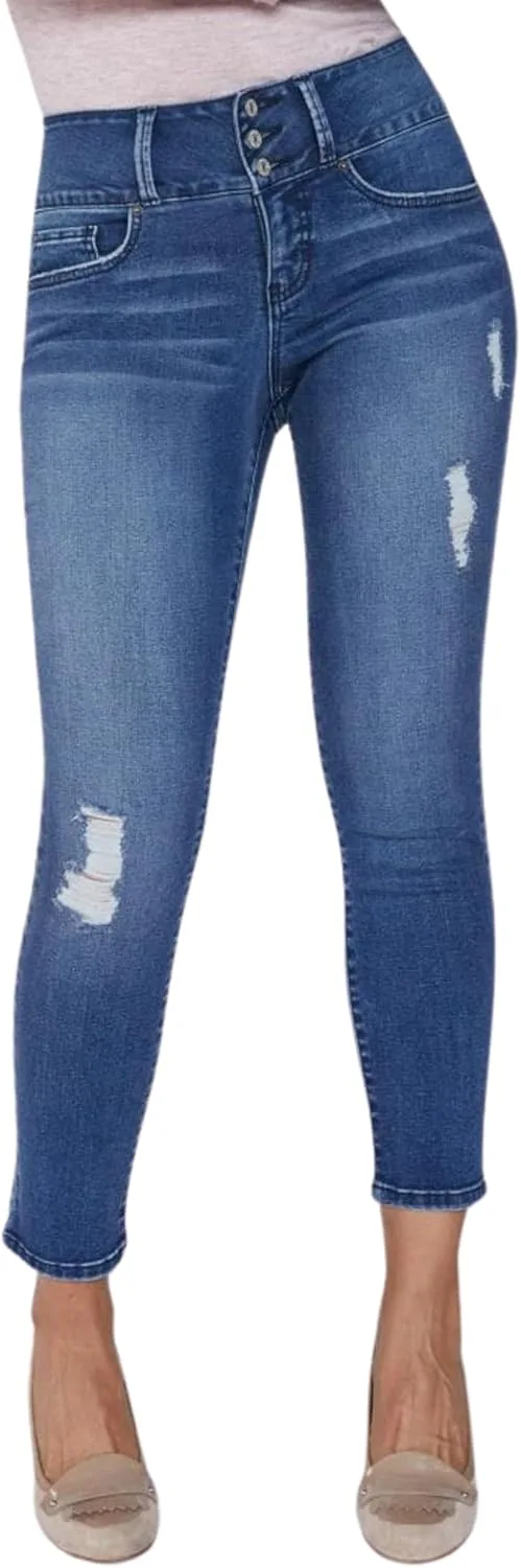 

Royalty for Me Women's Petite 3 Button High Rise Skinny Jean