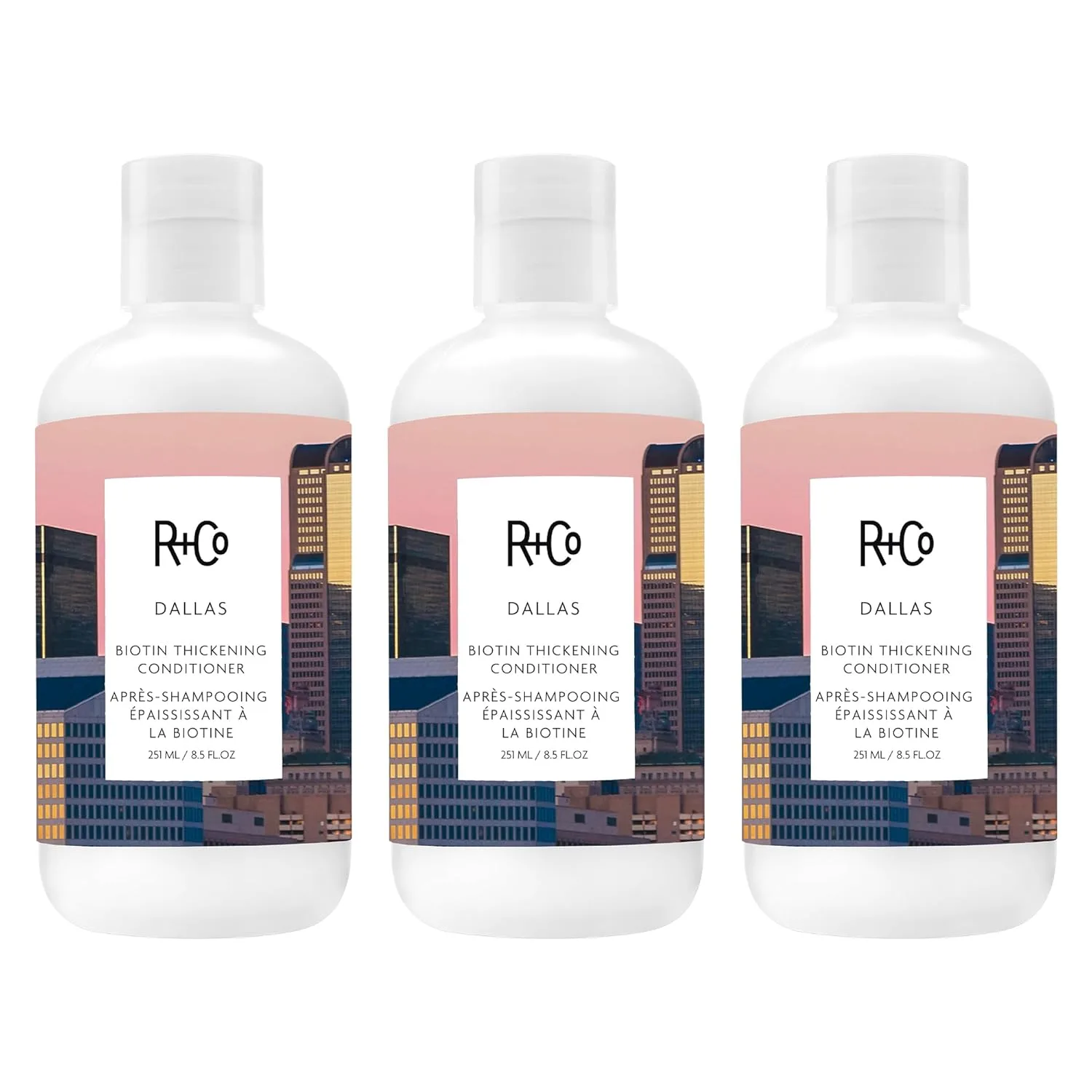 Кондиционер для утолщения волос R+Co DALLAS с биотином - придающий объем и питающий кондиционер для более густых и сильных волос. 251 мл (3 шт.)