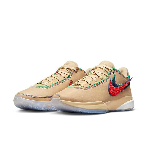 Кроссовки Nike LeBron 20 'Four Horsemen', цвет sesame/light crimson-sail-midnight navy-stadium green — фото 2