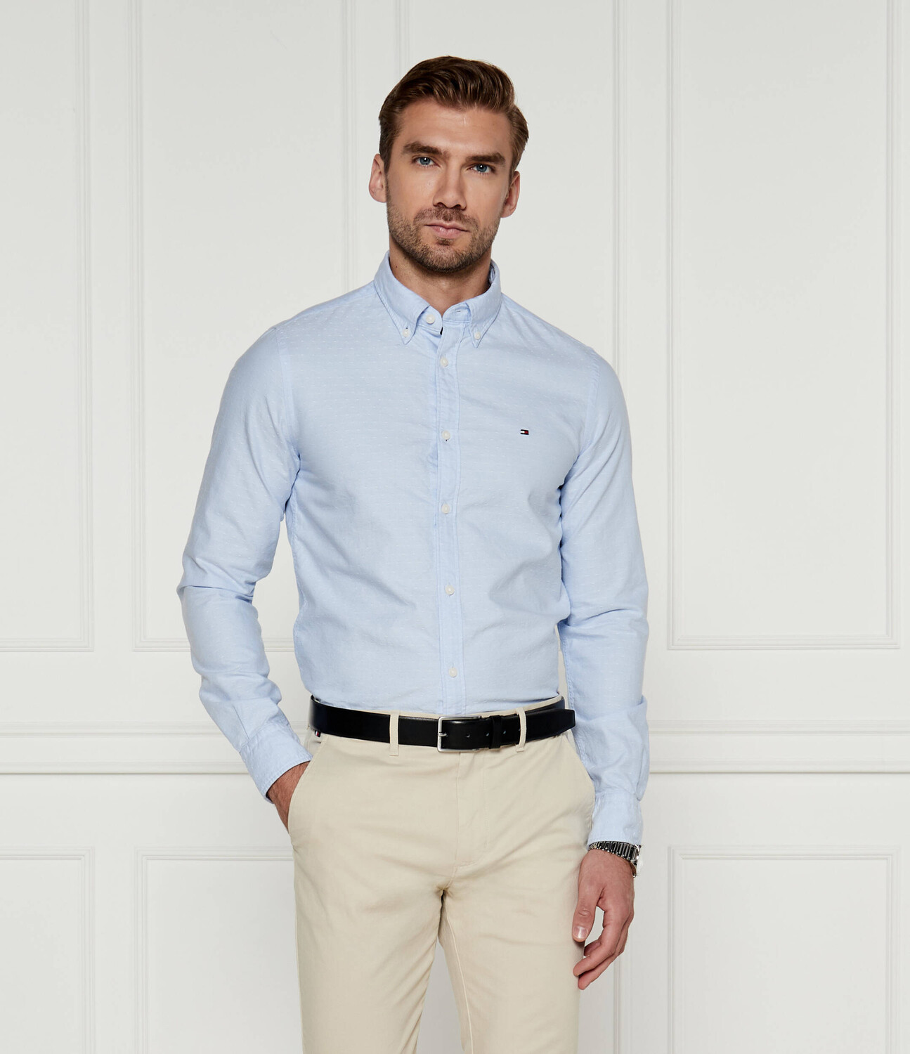 Рубашка Tommy Hilfiger OXFORD Slim Fit, бирюзовый — фото 3