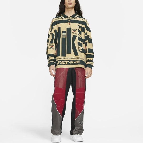 Футболка Nike x Cactus Plant Flea Market Longsleeve Polo Shirt 'Cream White Green', хаки — фото 3