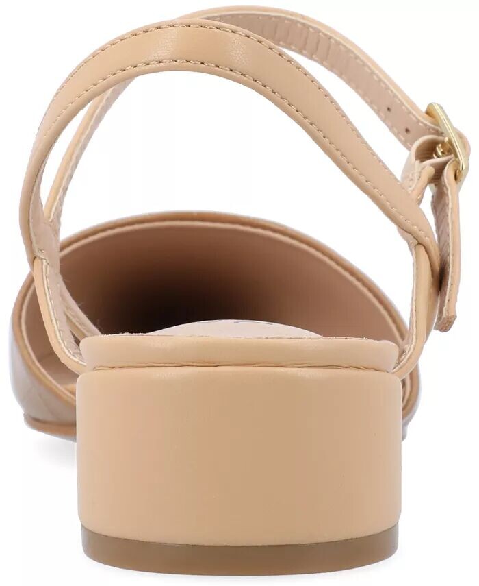 Женские туфли Brynn Block Heel с острым носком Journee Collection, коричневый/бежевый — фото 3