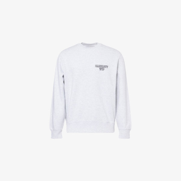 

Хлопковый свитшот с вышитым логотипом Alumni Carhartt Wip, цвет ash heather