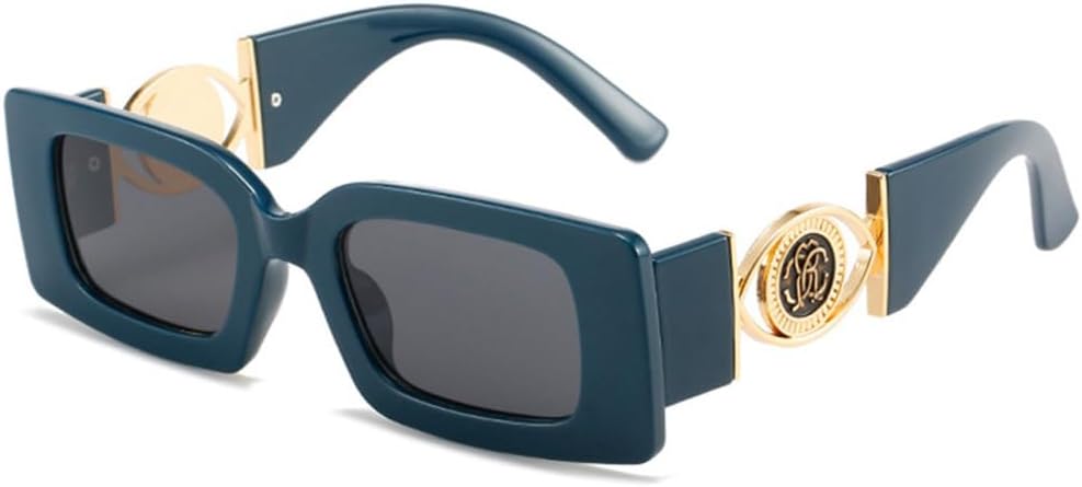 

Солнцезащитные очки в прямоугольной оправе для женщин, роскошные ретро-очки с градиентным переходом цвета для мужчин, модные солнцезащитные очки в стеклянной оправе TYUVIVO, Green Gray