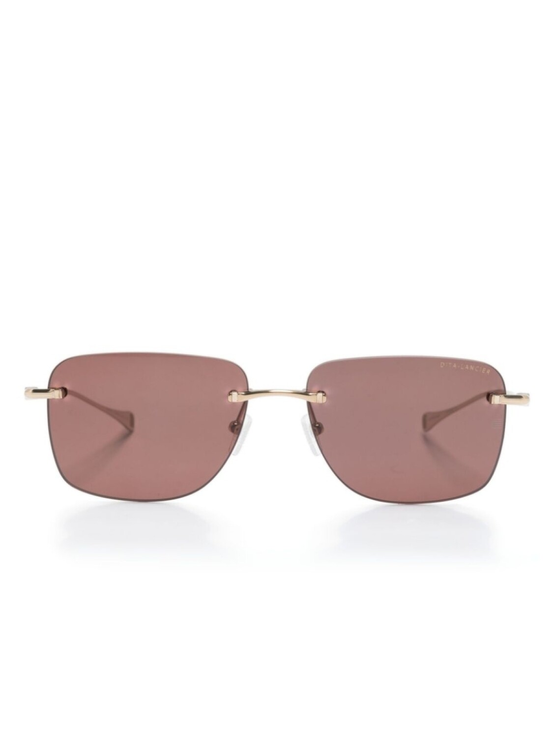 

Солнцезащитные очки в безободковой оправе Dita Eyewear, золотой