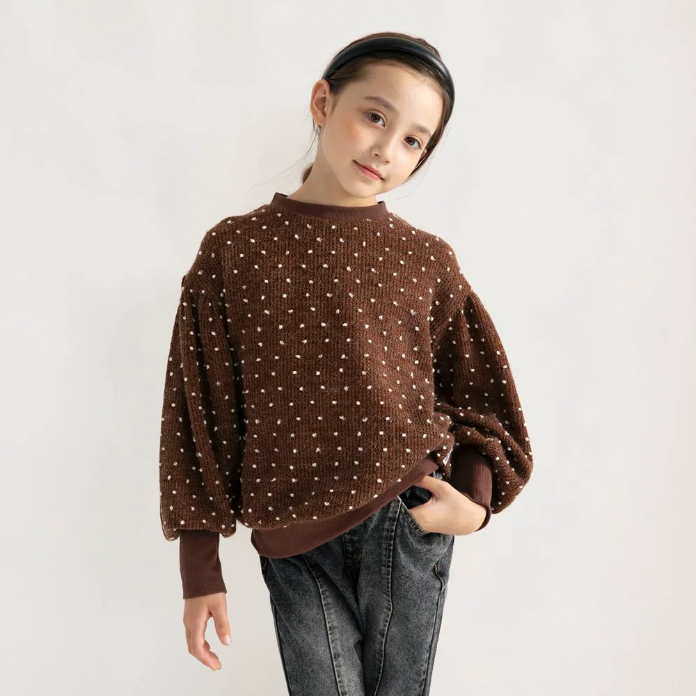 Толстовка с жаккардовым рисунком в горошек Branshes, brown — фото 3