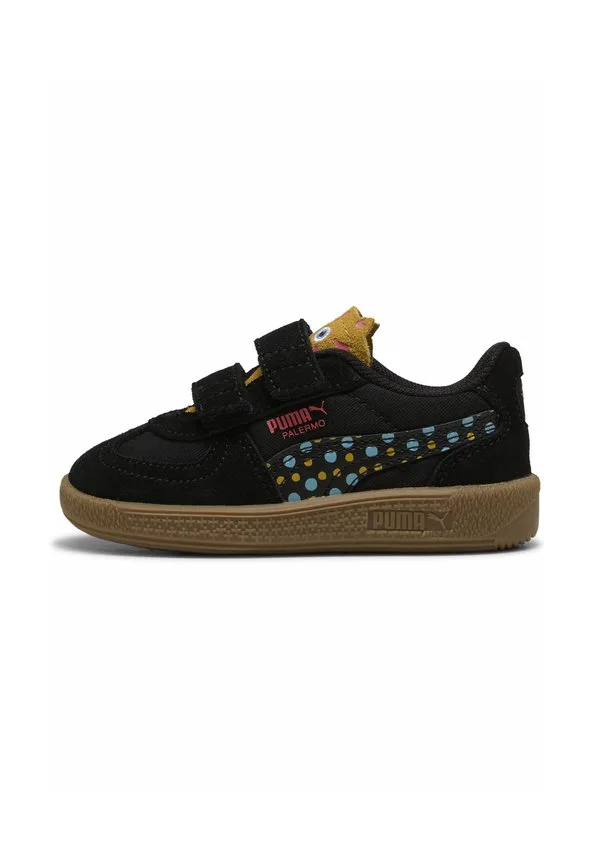 Палермо, кроссовки с изображением капризного кота, детская обувь Puma, Black/Archive Gold