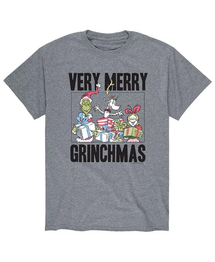 

Мужская футболка Dr. Seuss The Grinch Very Merry Grinchmas AIRWAVES, серый