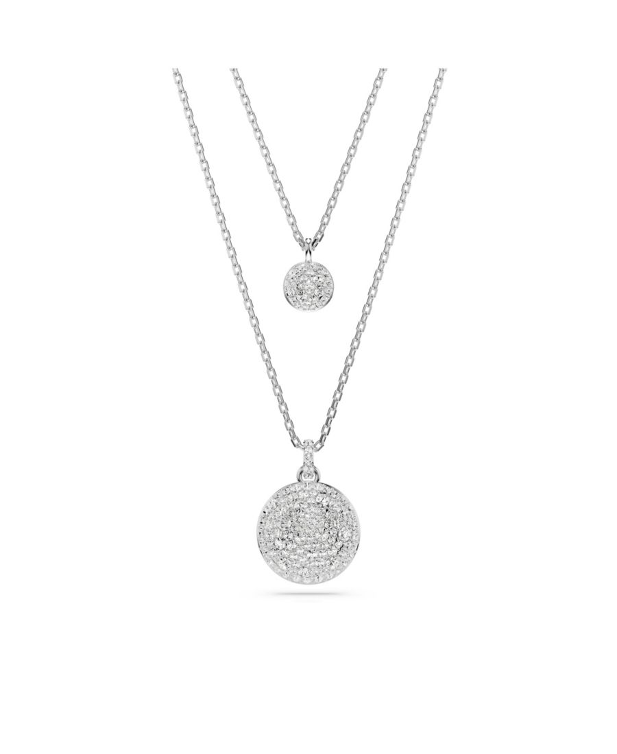 

Колье с многослойным подвесным украшением Метеора из белого, родиевого, розово-золотистого или золотистого металла Swarovski, Silver