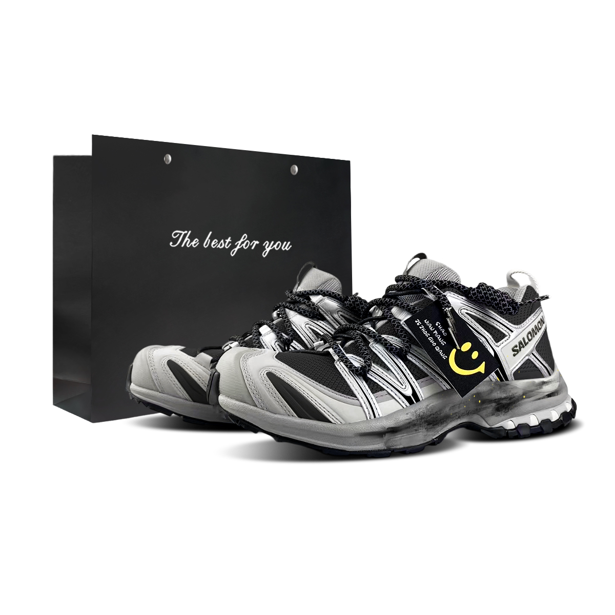 

Кроссовки для бега и города XA PRO 3D Cushioning Support Low top Trail Running Training City Commute Unisex SALOMON, серебряный черный-shopping bag