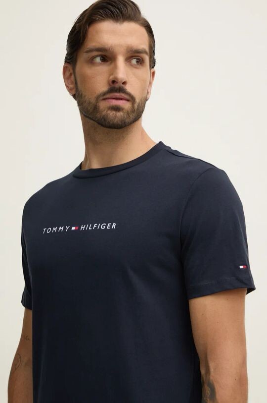 

Хлопковая футболка Tommy Hilfiger, темно-синий