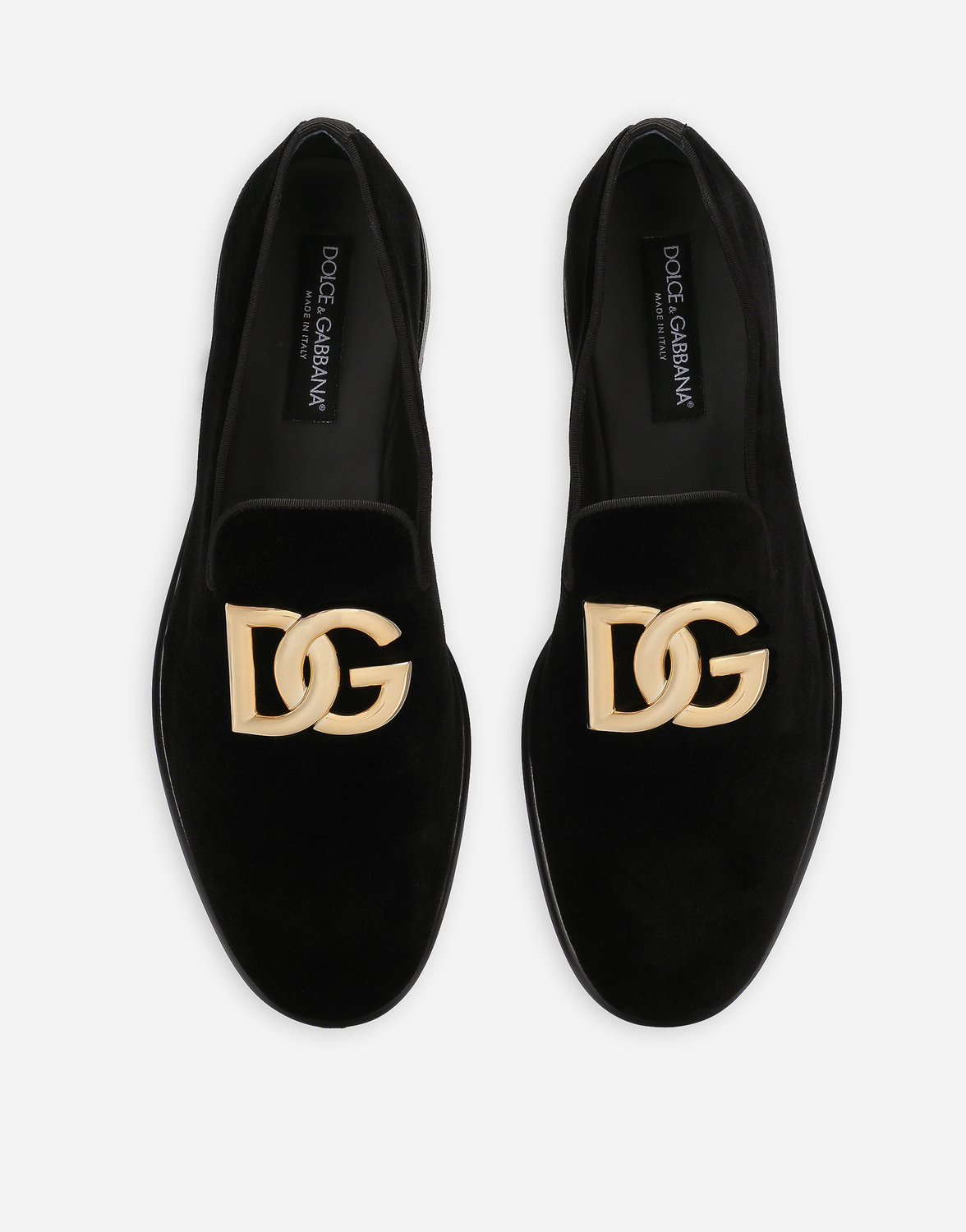 Вельветовые тапочки с логотипом dg Dolce & Gabbana, черный — фото 4