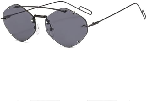 

Ретро-очки овальной формы из металла 2026 года для мужчин и женщин, в стиле стимпанк, без оправы, многоугольные, модные, с защитой от УФ-излучения UV400 MTZJH, Black Grey