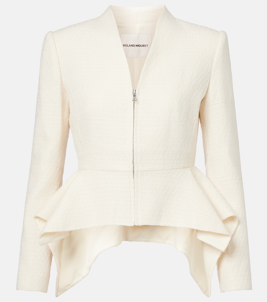 

Жакет с баской из букле Roland Mouret, кремовый