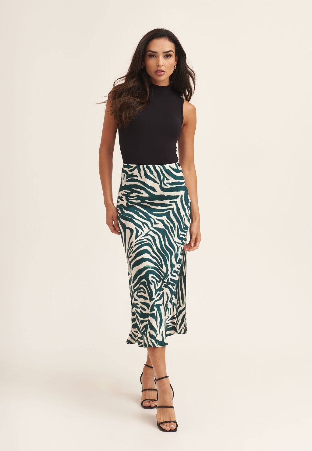 

Юбка А-силуэта ANIMAL PRINT BIAS CUT GINI LONDON, зеленый
