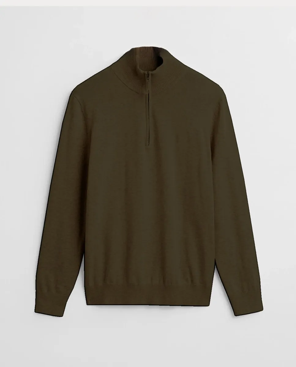 

Мужской хлопковый свитер с полузастежкой на молнию, большие размеры Hackett, зеленый