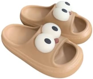 

Милые и забавные шлепанцы с большеглазой собачкой Ceinom, коричневый