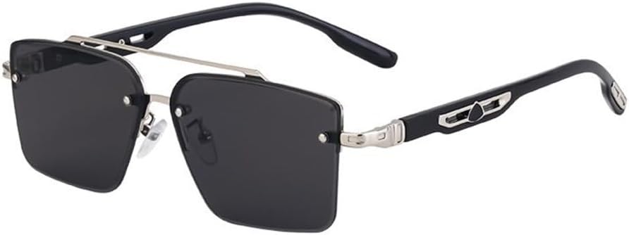 

Мужские солнцезащитные очки без оправы, женские винтажные классические солнцезащитные очки, панк-очки, солнцезащитные очки с защитой от УФ-излучения UV400 TYUVIVO, C3 Silver Grey