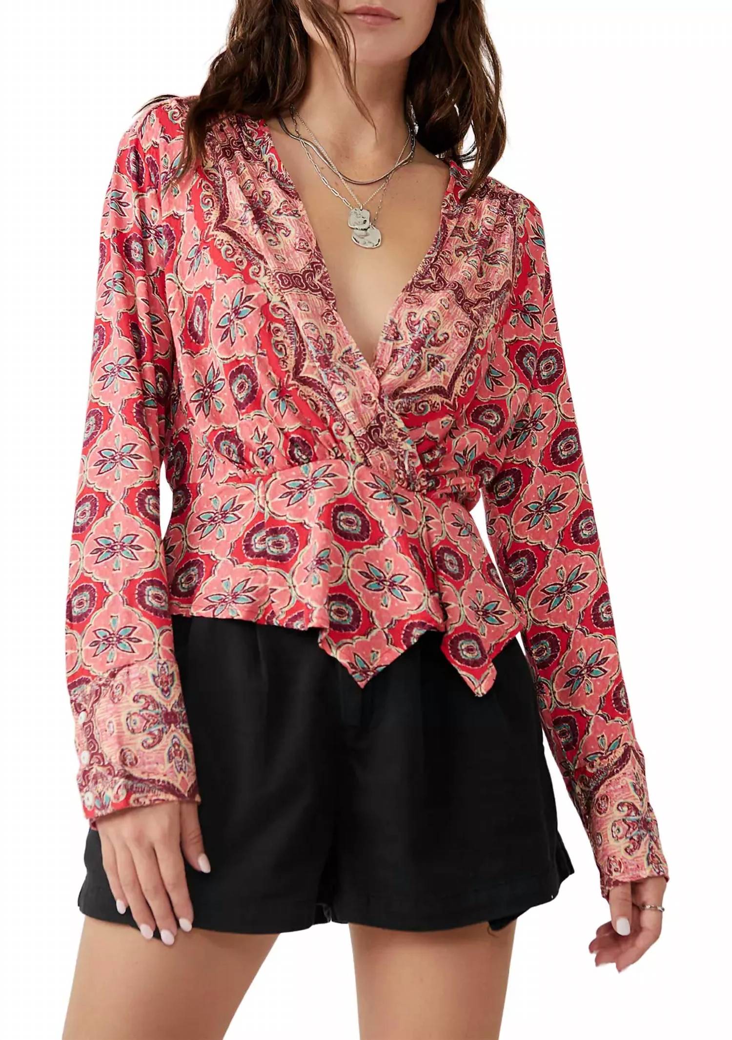

Топ Falling For You в цвете гибискуса Free People, цвет hibiscus combo