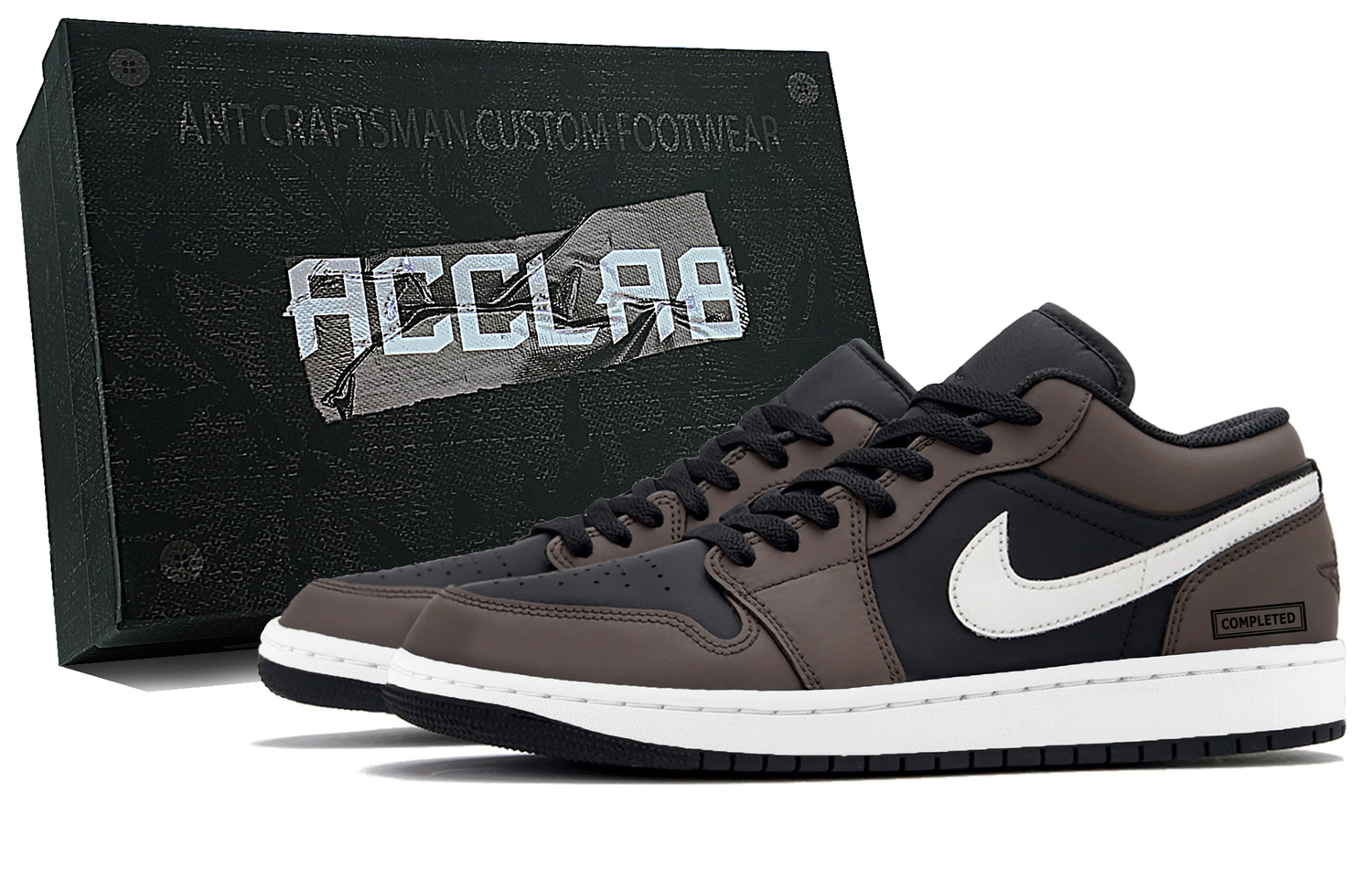 

Jordan Кроссовки Air 1 Lightweight Height Increasing Low top Vintage Basketball Shoes Men's Black Brown