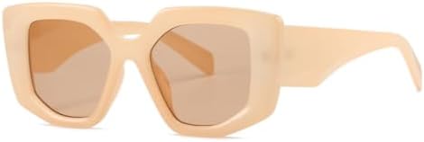 

2027 Модные многоугольные квадратные солнцезащитные очки для женщин, конфетные цвета, защита от УФ-излучения UV400, ретро-тренд, мужские желто-зеленые солнцезащитные очки MTZJH, Champagne