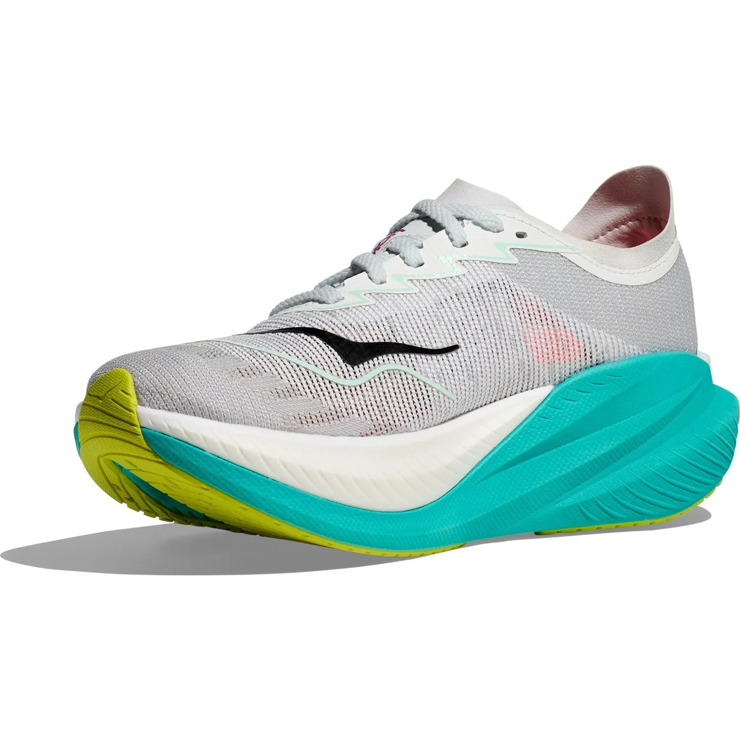 Женские кроссовки Mach X 2 для бега по дорогам HOKA, Frost/Electric Aqua — фото 4
