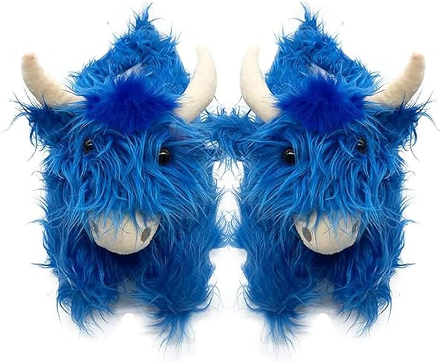 

Мягкие теплые домашние тапочки в виде шотландской коровы породы Хайленд, с рисунком животного, унисекс Generic, синий